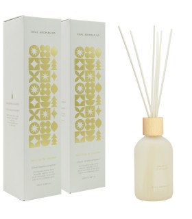 SEAL AROMAS Mikado Galletas de Jengibre Pack 2 x 100 ml | Aroma Clavo, Naranja y Jengibre | 6 Palos de Bambú Fragancia Navideña