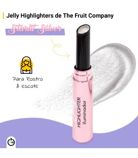 The Fruit Company Pack 3 Iluminadores en Barra Starlit Silver | Jelly Highlighter Gelatina Facial | Brillo Natural Efecto Glow