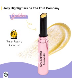 The Fruit Company Pack 3 Iluminadores en Barra Golden Girl | Jelly Highlighter Gelatina Facial | Brillo Dorado y Efecto Glow