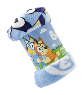 Manta Bluey Coral Fleece 140x100 cm | Manta Infantil Suave y Ligera con Personajes Bluey y Bingo | Tacto Aterciopelado y Cálido
