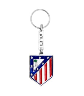 Llavero Atlético de Madrid Escudo Metálico 40x30 mm | Producto Oficial CF | Regalo para Fans Colchoneros | Metal Resistente