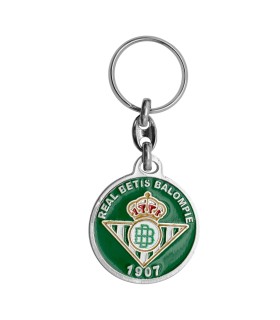 Llavero Real Betis Balompié Escudo Redondo Metálico | Producto Oficial | Diseño en Relieve | Regalo para Fans Verdiblancos