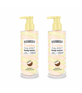 The Fruit Company Pack de 2 Twister Body Lotion Coco 200 g – Loción Corporal Hidratante Efecto Gel Crema Aroma Coco