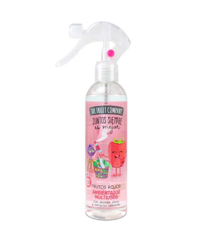The Fruit Company Spray Multiusos Frutos Rojos 250 ml | Ambientador Hogar Absorbe Olores, No Mancha y Aroma Intenso