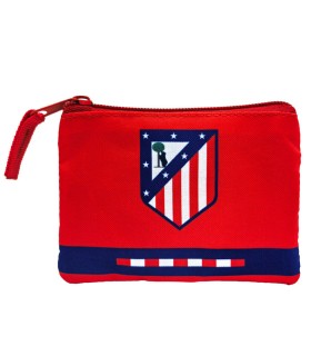 Monedero Rectangular Atlético de Madrid Oficial con Cremallera | Cartera Infantil y Juvenil Compacta y Resistente