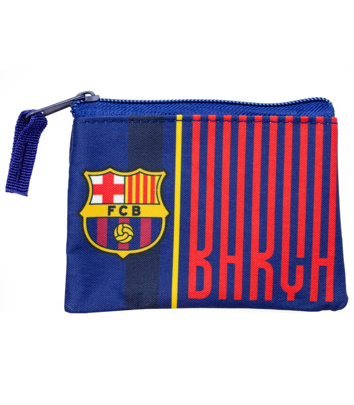 Monedero Rectangular FC Barcelona Oficial 12,5 x 10 cm con Cremallera | Billetero Compacto 100% Poliéster Resistente