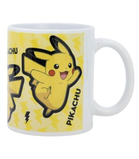 Taza Pikachu Pokémon 325 ml Cerámica Stor Oficial | Apta Microondas y Lavavajillas Diseño Amarillo Coleccionable