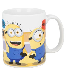Taza Minions Porcelana 325 ml Oficial Bob Kevin Stuart | Apta Microondas y Lavavajillas para Café, Té o Desayuno