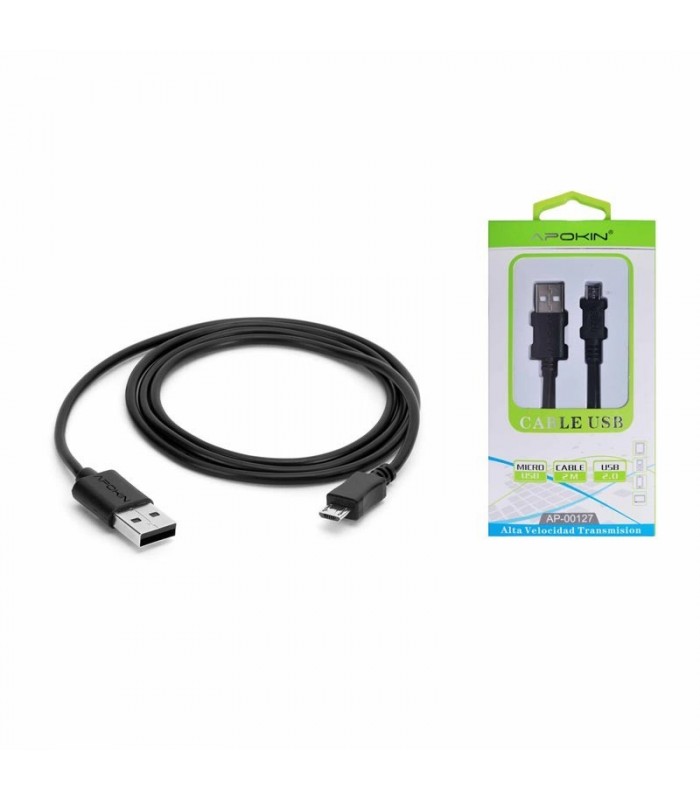 Cable de Datos y Carga APOKIN USB 2.0 a micro USB 2m