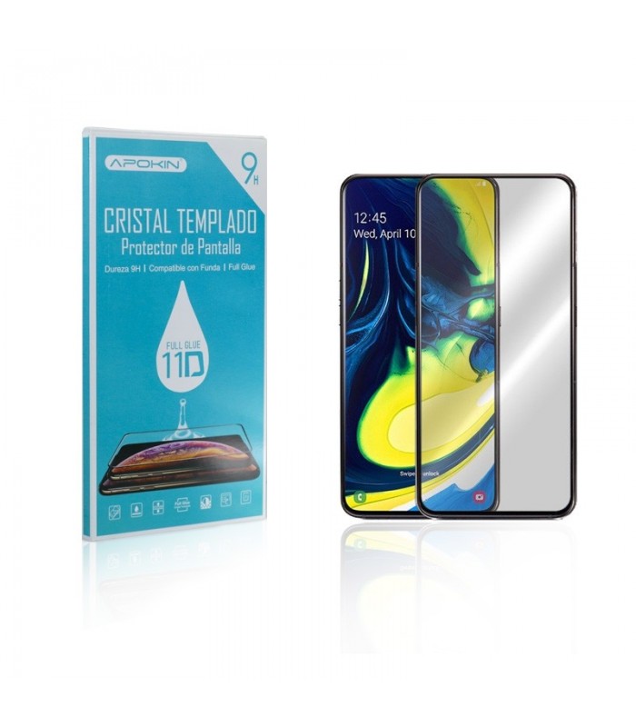 Cristal templado Full Glue 11D Premium Samsung Galaxy A80 / A90 Protector de Pantalla Curvo Negro